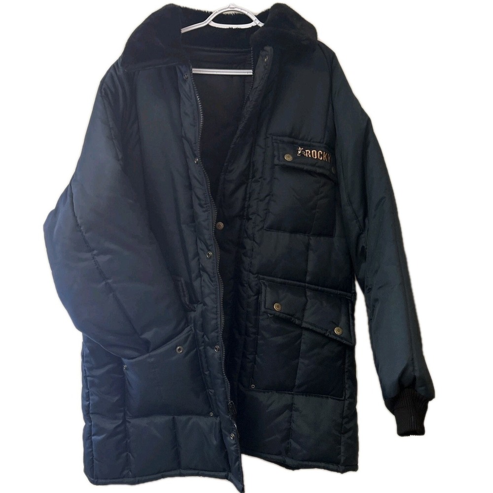 Rocky Brand Mens XXL Regular Navy Jacket Industrial Nylon Embroidered